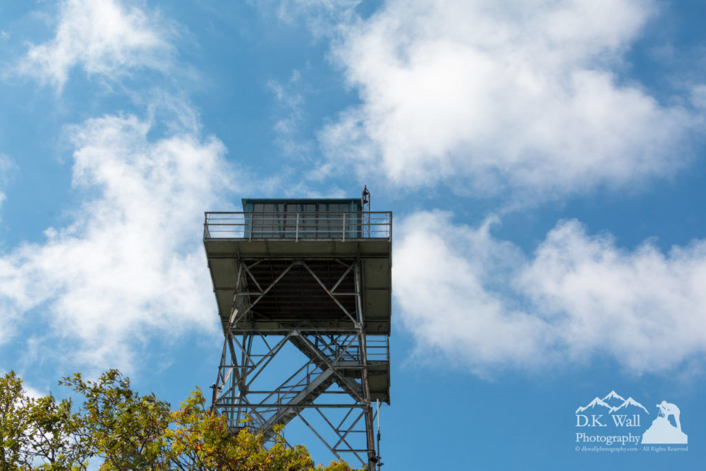 Old fire tower on the top of Frying Pan Mountain. The clouds were moving quickly in the breeze.